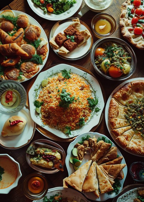 top-view-eid-al-fitr-celebration-with-delicious-food top-view-eid-al-fitr-celebration-with-delicious-food